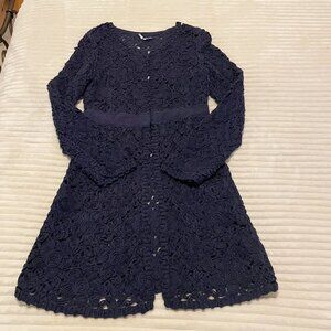 Stunning Crochet Dark Navy Blue jacket size small